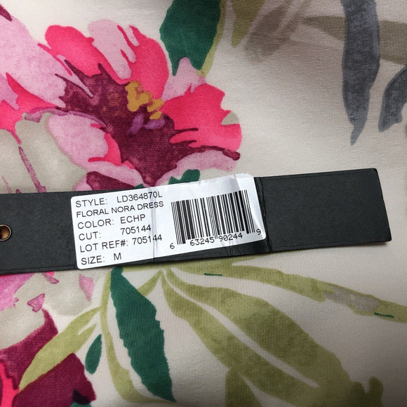 NWT ELIZABETH & JAMES Nora Silk Dress Sz M Floral Asymmetrical Hem Neckline $365 - Picture 7 of 16